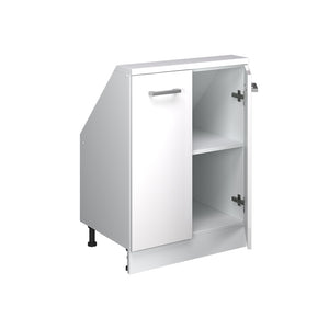 Vicco Mobile sottotetto Bianco lucido/bianco con 2 porte