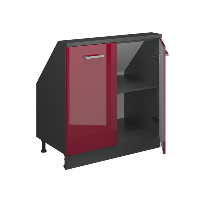 Vicco Mobile sottotetto Rosso lucido/antracite con 2 porte