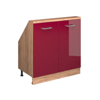Vicco Mobile sottotetto Rosso lucido/rovere dorato con 2 porte