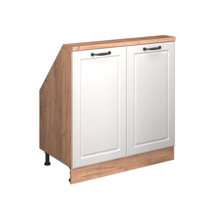 Vicco Mobile cucina sottotetto Casa di campagna bianca/quercia dorata 80 cm con 2 porte