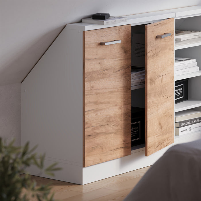 Vicco Mobile sottotetto Quercia dorata/bianco con 2 porte