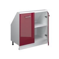 Vicco Mobile sottotetto Bordeaux lucido/bianco con 2 porte