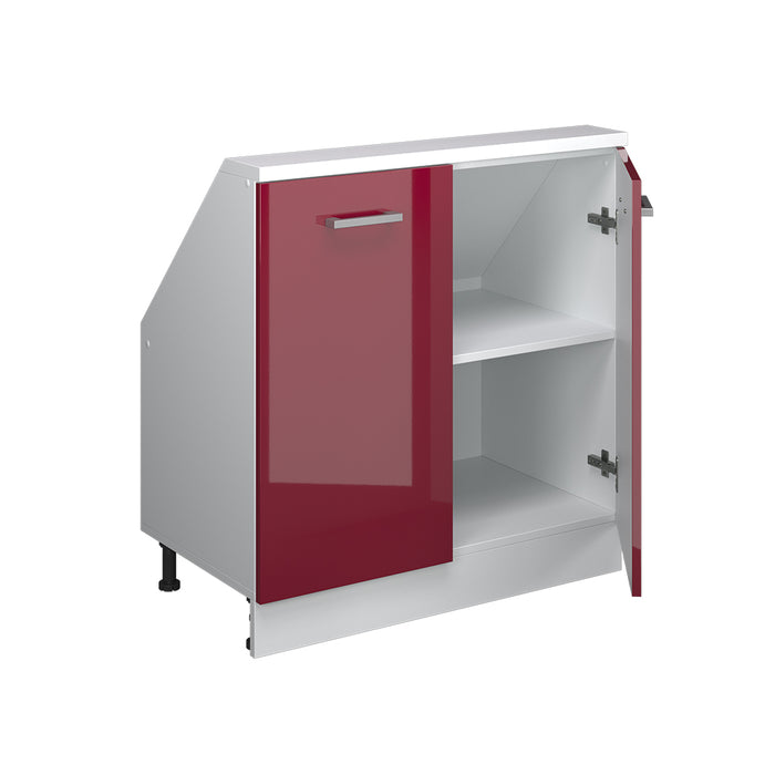 Vicco Mobile sottotetto Bordeaux lucido/bianco con 2 porte