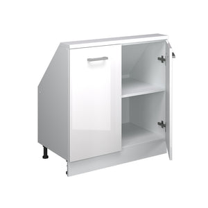 Vicco Mobile sottotetto Bianco lucido/bianco con 2 porte
