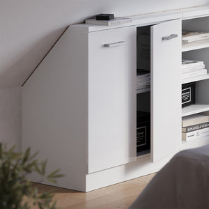 Vicco Mobile sottotetto Bianco lucido/bianco con 2 porte