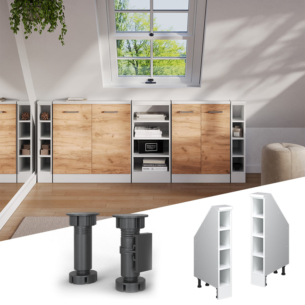 Vicco Mobile sottotetto Bianco 15 x 81.6 cm con 4 scomparti