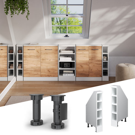 Vicco Mobile sottotetto Bianco 15 x 81.6 cm con 4 scomparti