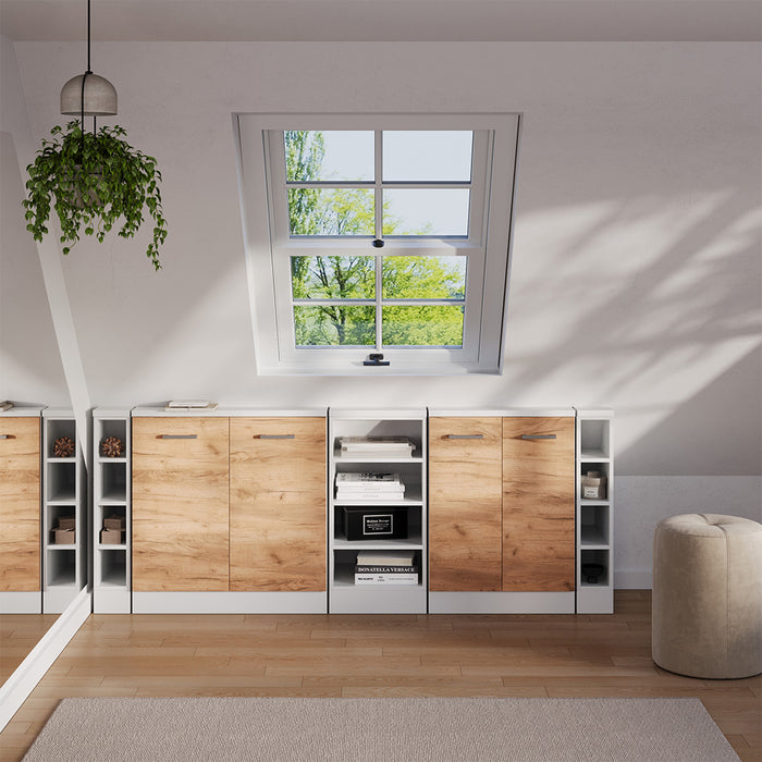 Vicco Mobile sottotetto Bianco 15 x 81.6 cm con 4 scomparti