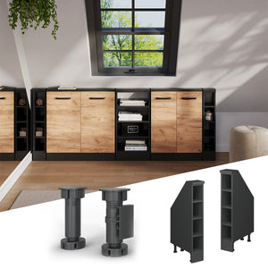 Vicco Mobile cucina sottotetto Antracite 15 cm con 4 scomparti