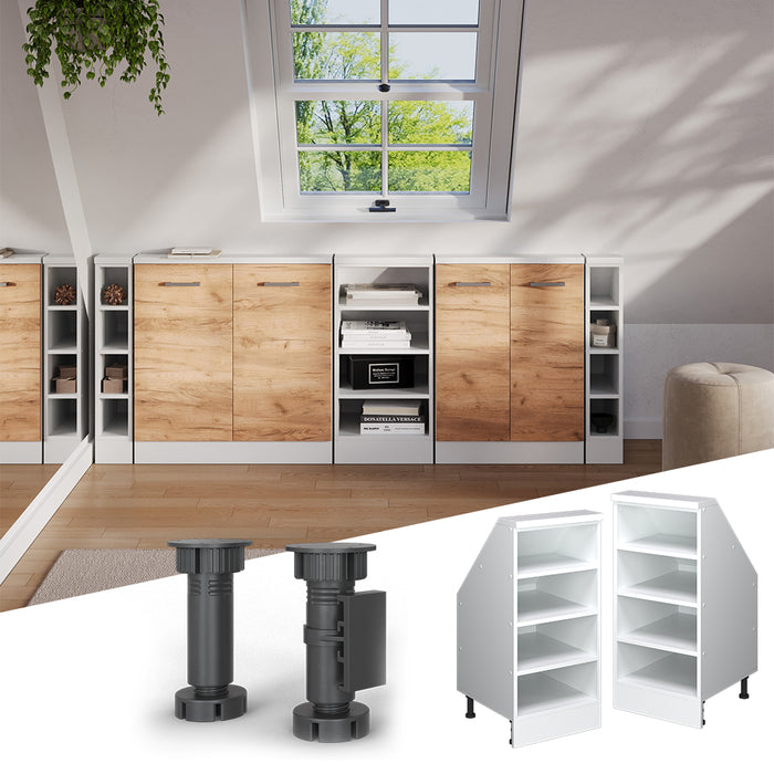 Vicco Mobile cucina sottotetto Bianco 40 cm con 4 scomparti