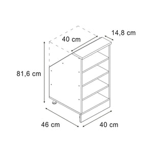 Vicco Mobile sottotetto Quercia dorata 40 x 81.6 cm con 4 scomparti