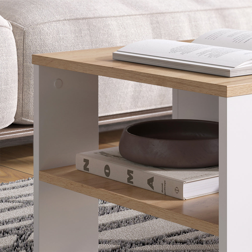 Vicco Tavolino Quercia dorata/bianco 89.8 x 46.4 cm con cassetto