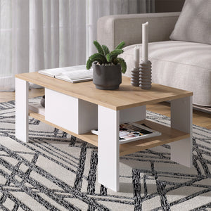 Vicco Tavolino Quercia dorata/bianco 89.8 x 46.4 cm con cassetto