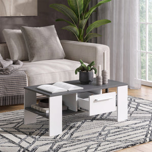 Vicco Tavolino Antracite/bianco 89.8 x 46.4 cm con cassetto