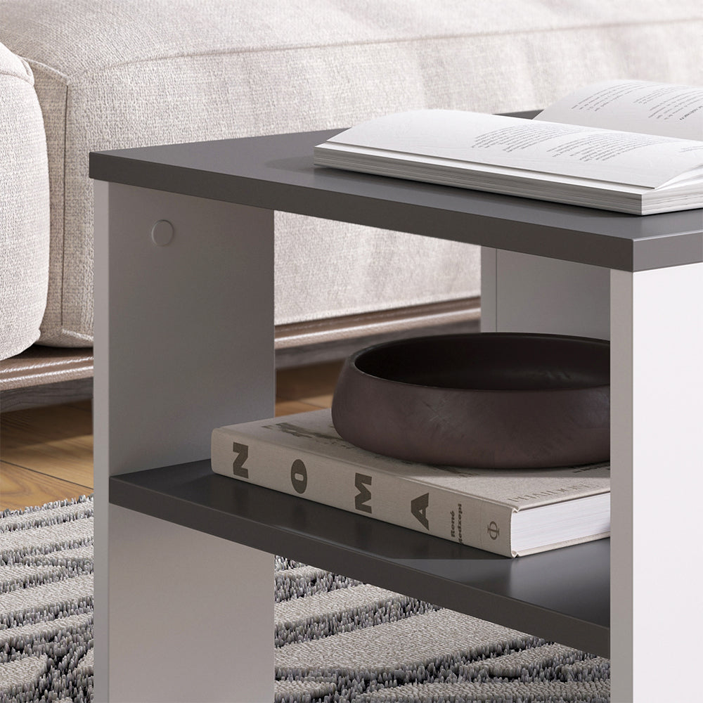 Vicco Tavolino Antracite/bianco 89.8 x 46.4 cm con cassetto