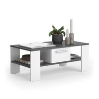 Vicco Tavolino Antracite/bianco 89.8 x 46.4 cm con cassetto