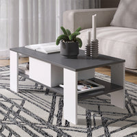 Vicco Tavolino Antracite/bianco 89.8 x 46.4 cm con cassetto