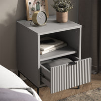 Vicco Comodino Grigio 40 x 55 cm con 1 cassetto