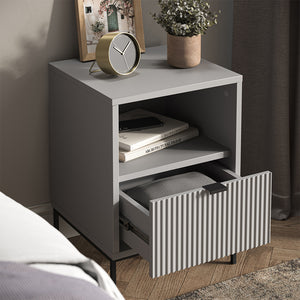 Vicco Comodino Grigio 40 x 55 cm con 1 cassetto