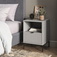 Vicco Comodino Grigio 40 x 55 cm con 1 cassetto