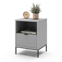 Vicco Comodino Grigio 40 x 55 cm con 1 cassetto