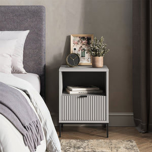 Vicco Comodino Grigio 40 x 55 cm con 1 cassetto