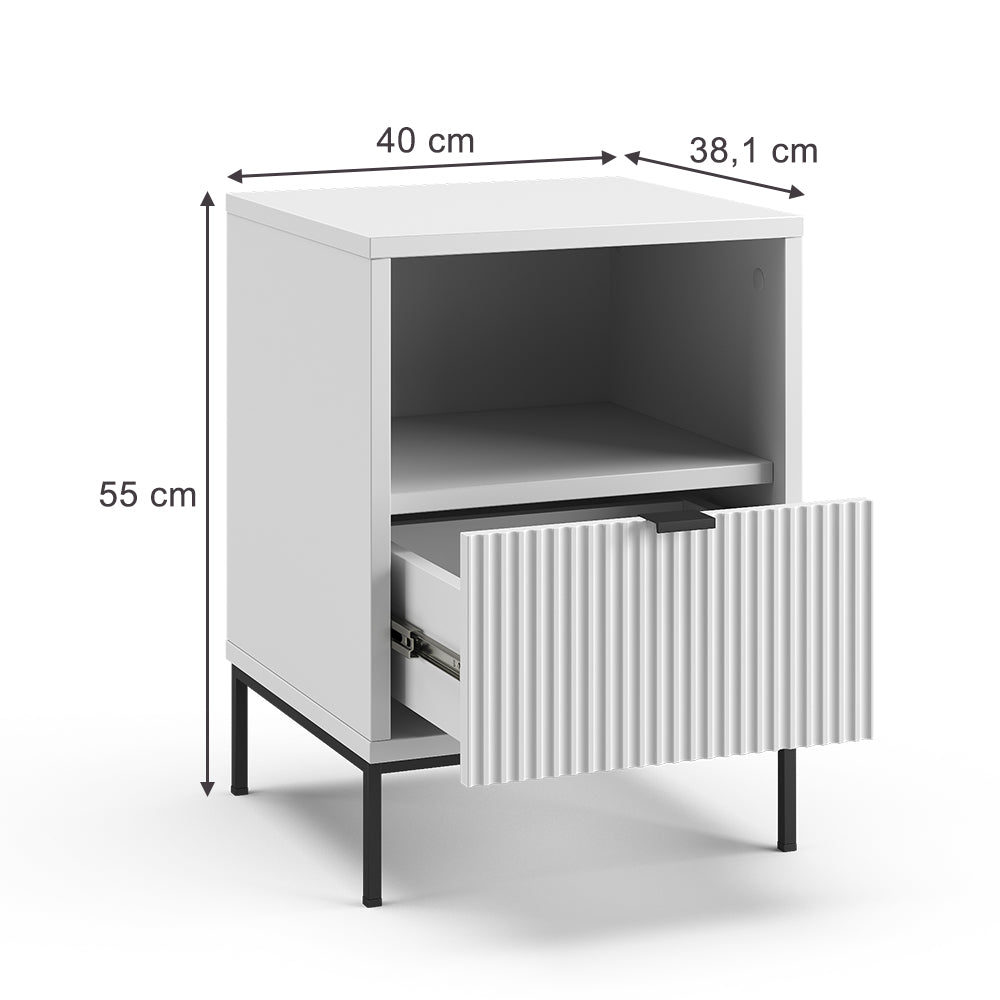 Vicco Comodino Bianco Set di 2