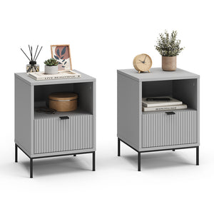 Vicco Comodino Grigio Set di 2