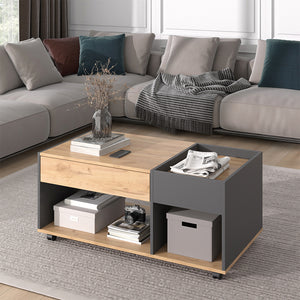 Vicco Tavolino Quercia dorata/antracite 110 x 60 cm con cassetto