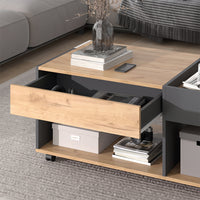 Vicco Tavolino Quercia dorata/antracite 110 x 60 cm con cassetto