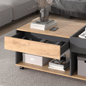 Vicco Tavolino Quercia dorata/antracite 110 x 60 cm con cassetto