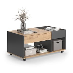 Vicco Tavolino Quercia dorata/antracite 110 x 60 cm con cassetto