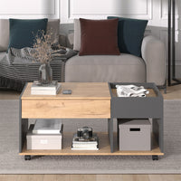 Vicco Tavolino Quercia dorata/antracite 110 x 60 cm con cassetto