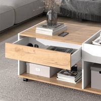 Vicco Tavolino Quercia dorata/bianco 110 x 60 cm con cassetto