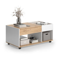 Vicco Tavolino Quercia dorata/bianco 110 x 60 cm con cassetto