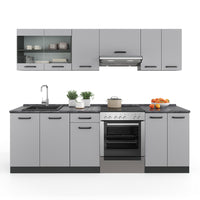 Vicco Mobile da cucina Grigio/antracite 240 cm , PL Antracite