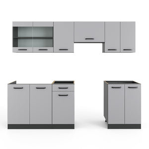 Vicco Mobile da cucina Grigio/antracite 240 cm , PL Antracite