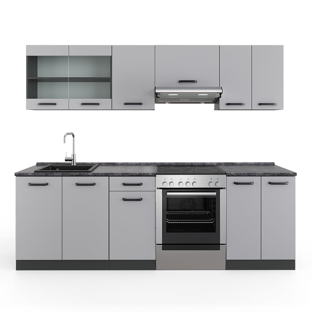 Vicco Mobile da cucina Grigio/antracite 240 cm , PL Antracite