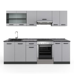 Vicco Mobile da cucina Grigio/antracite 240 cm , PL Antracite