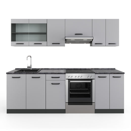 Vicco Mobile da cucina Grigio/antracite 240 cm , PL Antracite