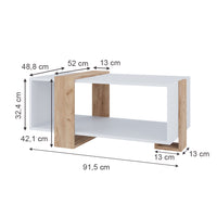 Vicco Tavolino Rovere bianco/dorato 91.5 x 52 cm