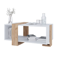 Vicco Tavolino Rovere bianco/dorato 91.5 x 52 cm