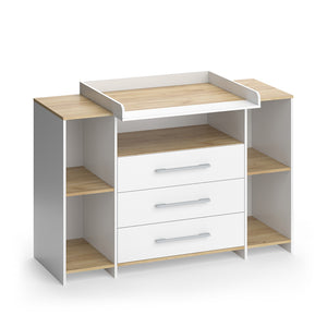 Vicco Fasciatoio Rovere bianco/dorato 143.2 x 93 cm con 3 cassetti