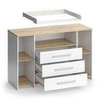 Vicco Fasciatoio Rovere bianco/dorato 143.2 x 93 cm con 3 cassetti