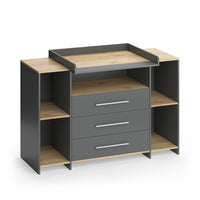 Vicco Fasciatoio Antracite/quercia dorata 143.2 x 93 cm con 3 cassetti