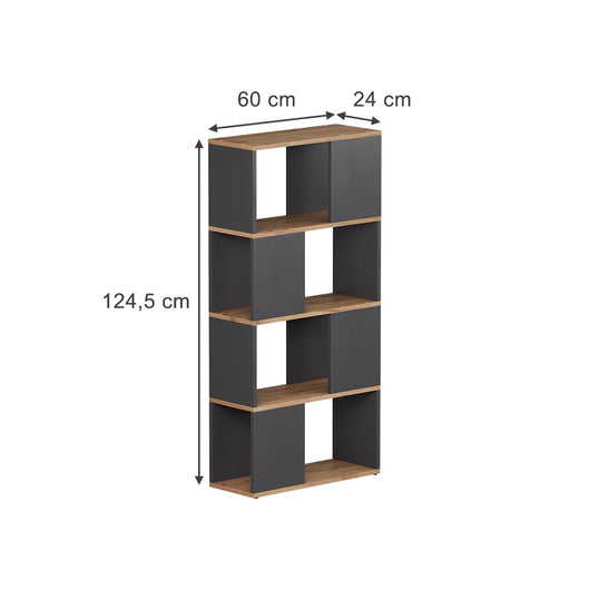 Vicco Divisorio per ambienti Antracite/quercia dorata 60 x 124.5 cm