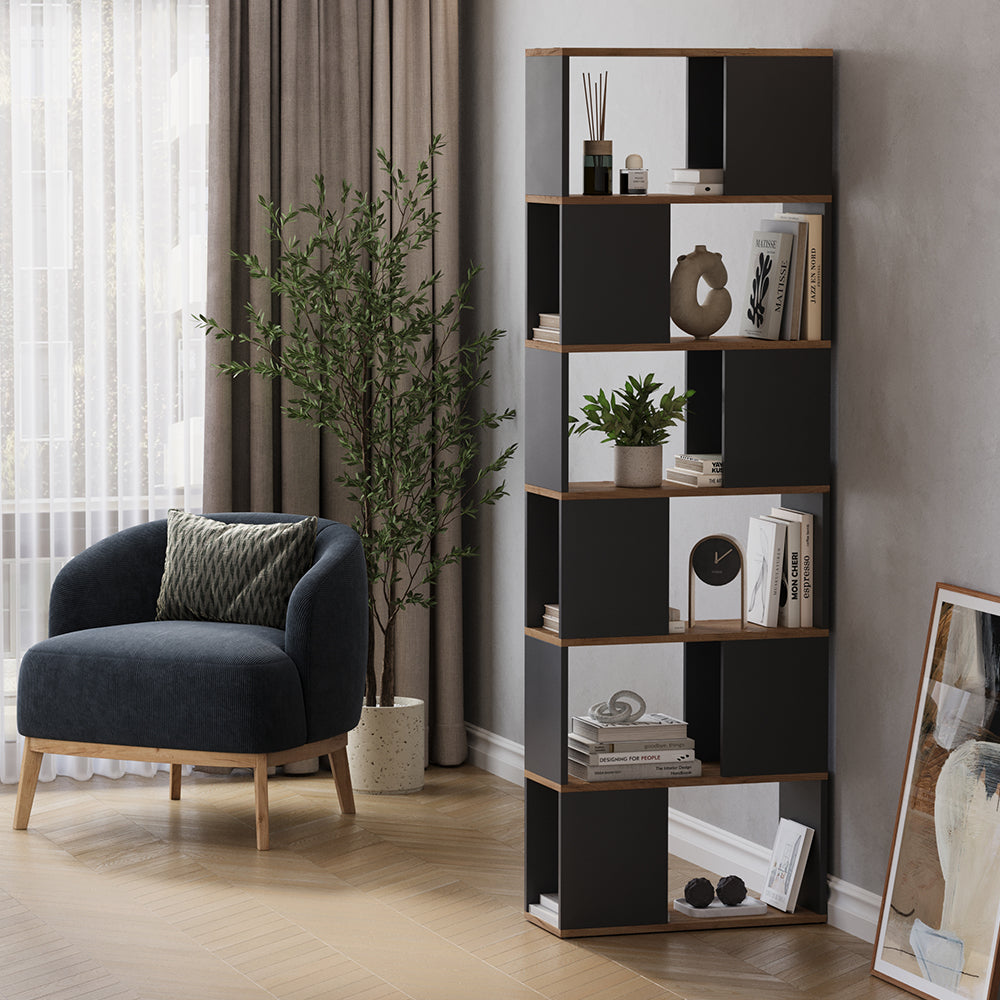 Vicco Divisorio per ambienti Antracite/quercia dorata 60 x 186 cm