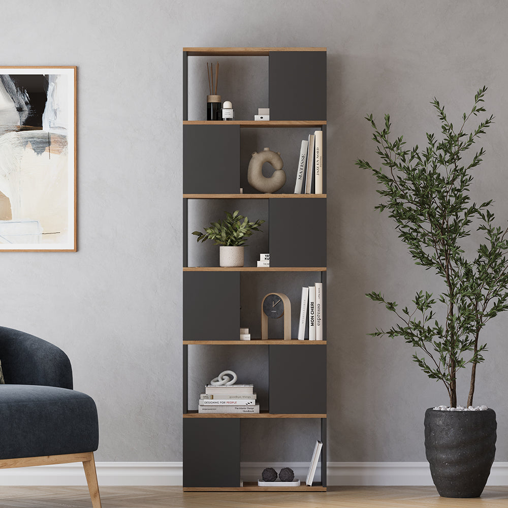 Vicco Divisorio per ambienti Antracite/quercia dorata 60 x 186 cm