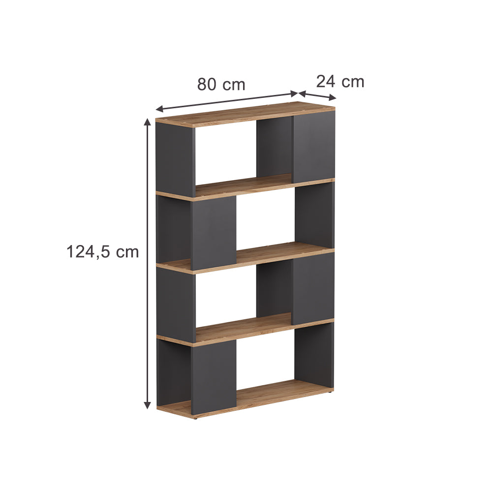 Vicco Divisorio per ambienti Antracite/quercia dorata 80 x 124.5 cm