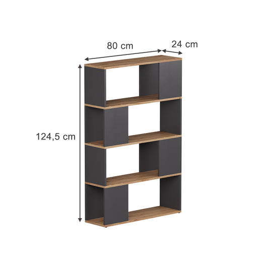 Vicco Divisorio per ambienti Antracite/quercia dorata 80 x 124.5 cm